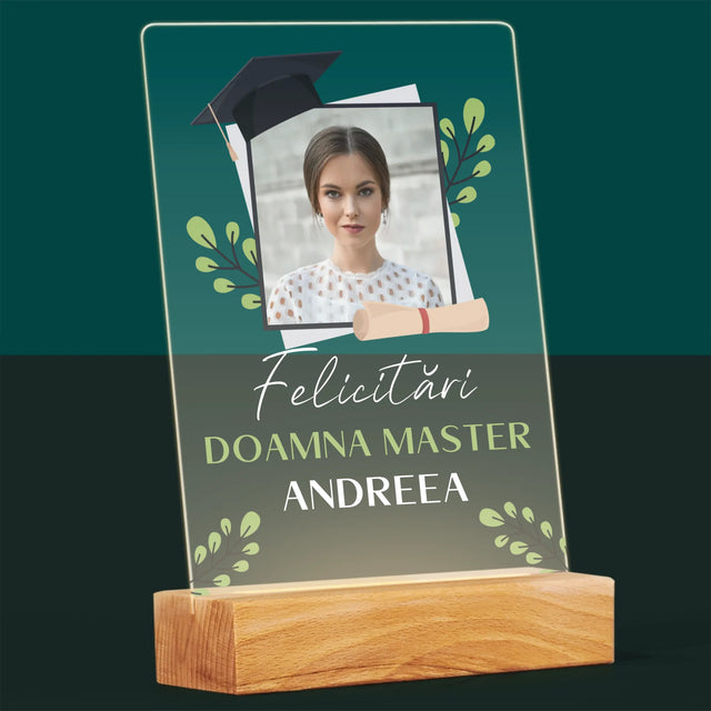Fotografie Si Semnătură: Felicitări Master - Imprimare Pe Sticlă Acrilică (Verticală)