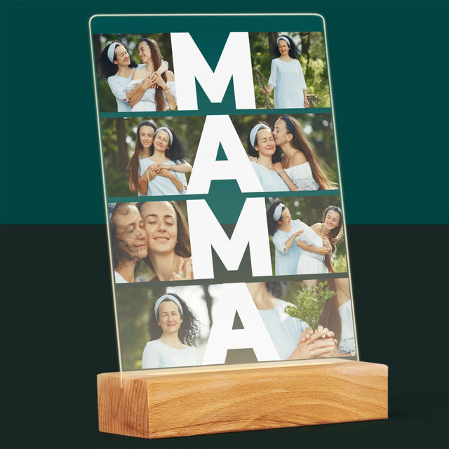 Colaj De Fotografii: Mama Colaj Din Fotografii - Imprimare Pe Sticlă Acrilică (Verticală)