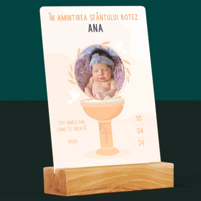 Fotografie Si Semnătură: În Amintirea Sfântului Botez - Imprimare Pe Sticlă Acrilică (Verticală)