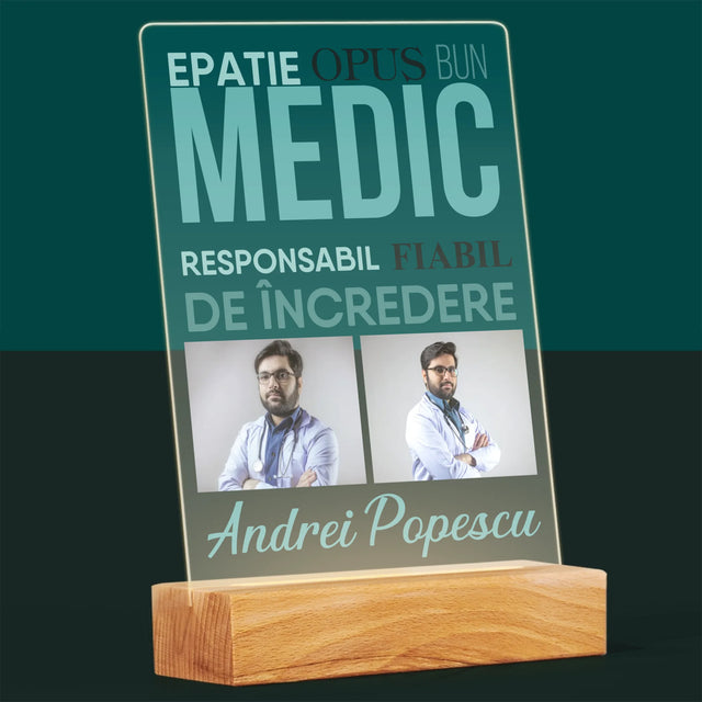 Colaj De Fotografii: Caracteristicile Medicului - Imprimare Pe Sticlă Acrilică (Verticală)