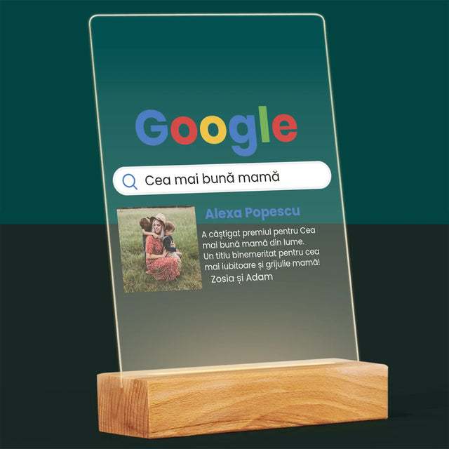 Fotografie Si Semnătură: Cea Mai Bună Mamă Rezultat Google - Imprimare Pe Sticlă Acrilică (Verticală)
