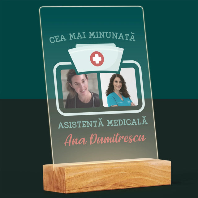 Colaj De Fotografii: Cea Mai Minunată Asistentă Medicală - Imprimare Pe Sticlă Acrilică (Verticală)