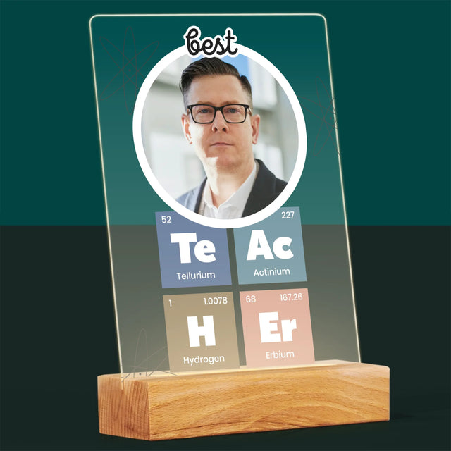 Fotografie Si Semnătură: Teacher Elemente Chimice - Imprimare Pe Sticlă Acrilică (Verticală)