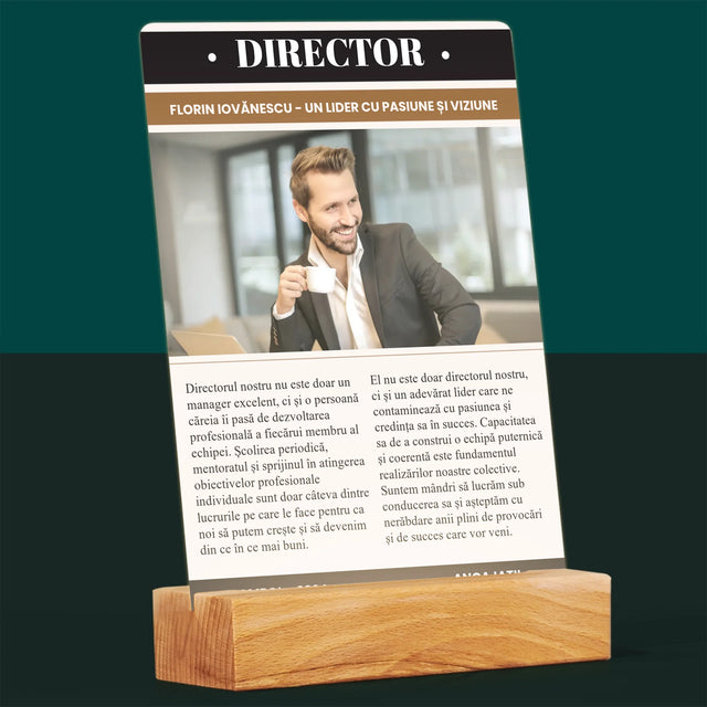 Copertă Derevistă: Director - Imprimare Pe Sticlă Acrilică (Verticală)