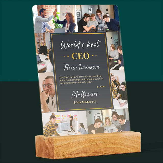 Colaj De Fotografii: World’S Best Ceo - Imprimare Pe Sticlă Acrilică (Verticală)