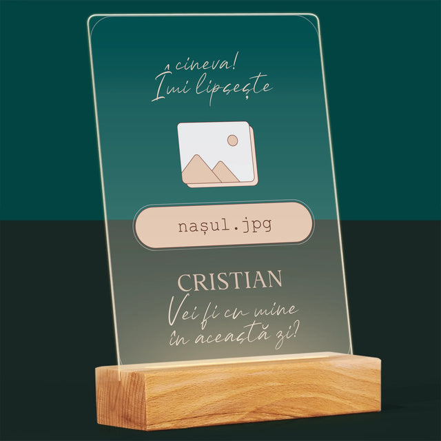 Numele Și Semnătura: Îmi Lipsește Cineva ... Nașul - Imprimare Pe Sticlă Acrilică (Verticală)