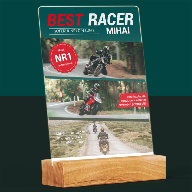 Copertă Derevistă: Best Racer - Imprimare Pe Sticlă Acrilică (Verticală)