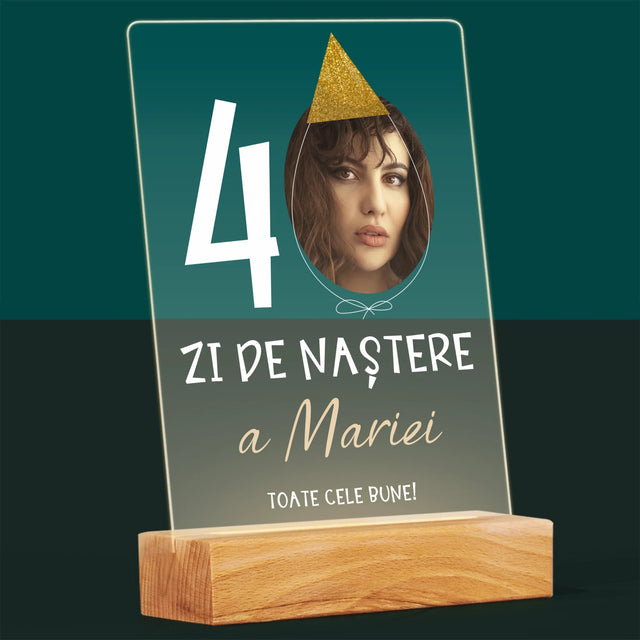 Fotografie Si Semnătură: A 40 Zi De Naștere Căciulă - Imprimare Pe Sticlă Acrilică (Verticală)