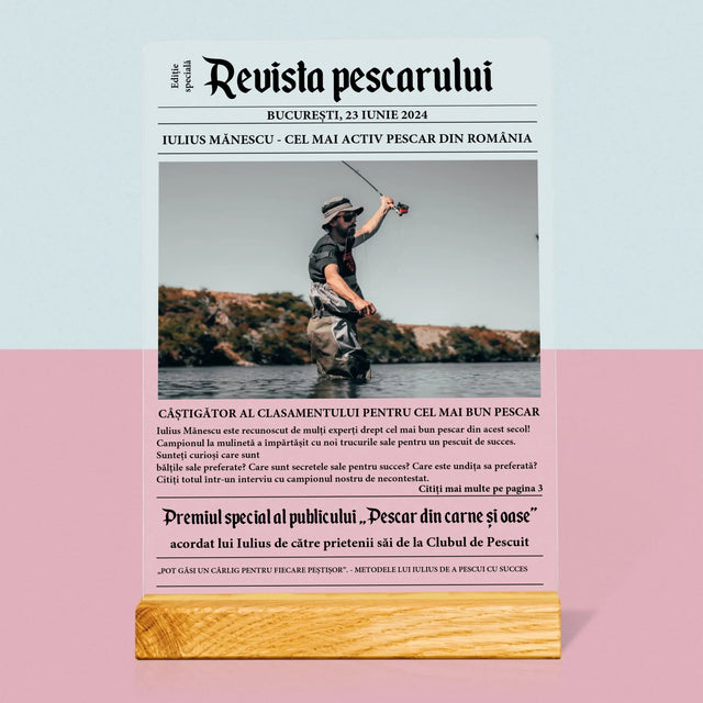 Fotografie Si Semnătură: Revista Pescarului - Imprimare Pe Sticlă Acrilică (Verticală)
