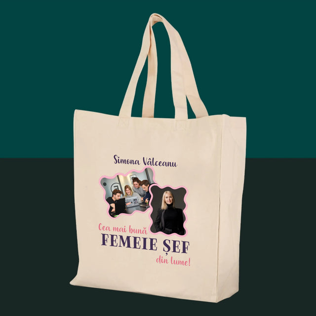 Colaj De Fotografii: Cea Mai Bună Femeie Șef - Sacoșă De Pânză