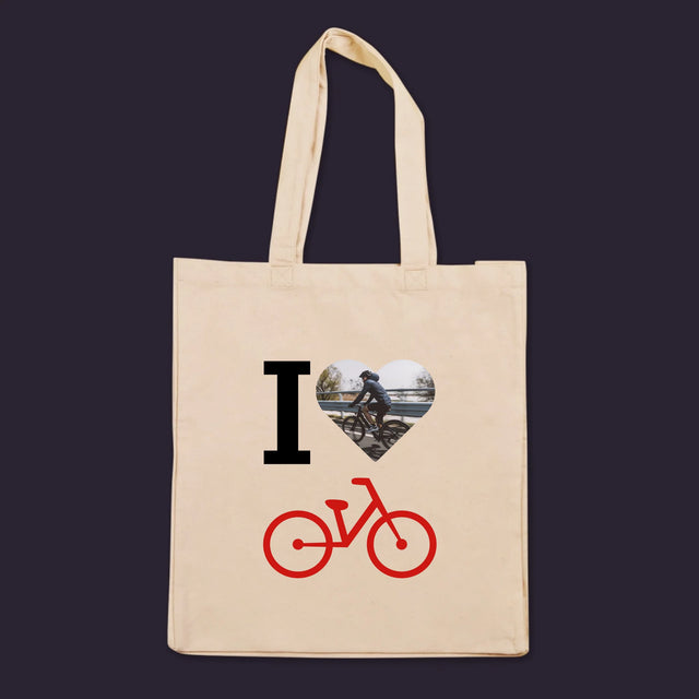 Fotografie Si Semnătură: I Love Bicicletă - Sacoșă De Pânză