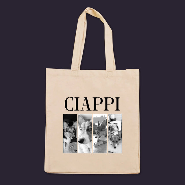 Colaj De Fotografii: Bootleg Clasic Cu Cățeluș - Sacoșă De Pânză