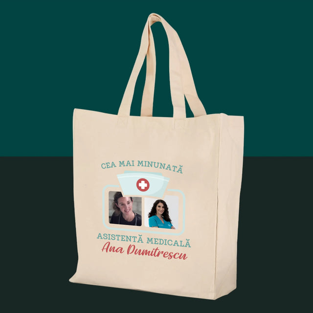 Colaj De Fotografii: Cea Mai Minunată Asistentă Medicală - Sacoșă De Pânză