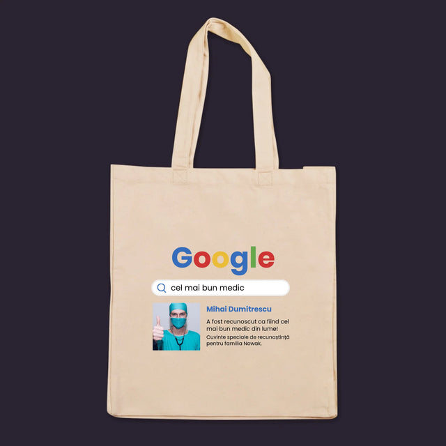 Fotografie Si Semnătură: Cel Mai Bun Medic Rezultat Google - Sacoșă De Pânză