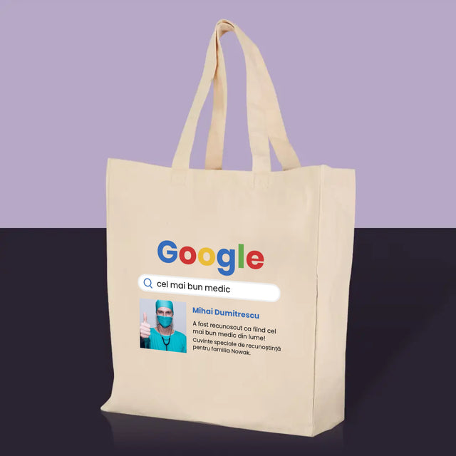 Fotografie Si Semnătură: Cel Mai Bun Medic Rezultat Google - Sacoșă De Pânză
