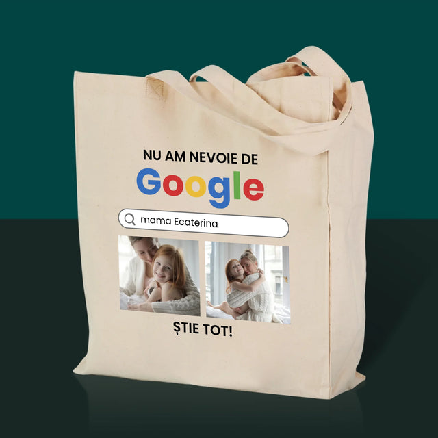 Colaj De Fotografii: Nu Am Nevoie De Google - Sacoșă De Pânză