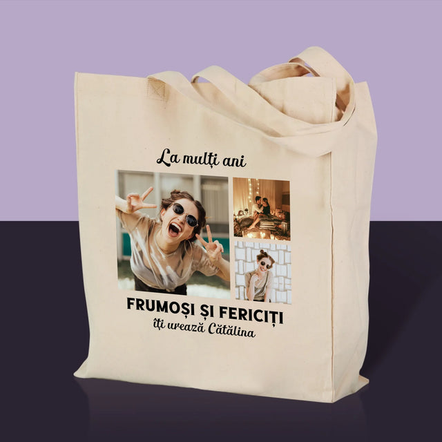 Colaj De Fotografii: Colaj De Fotografii Pentru Aniversare - Sacoșă De Pânză