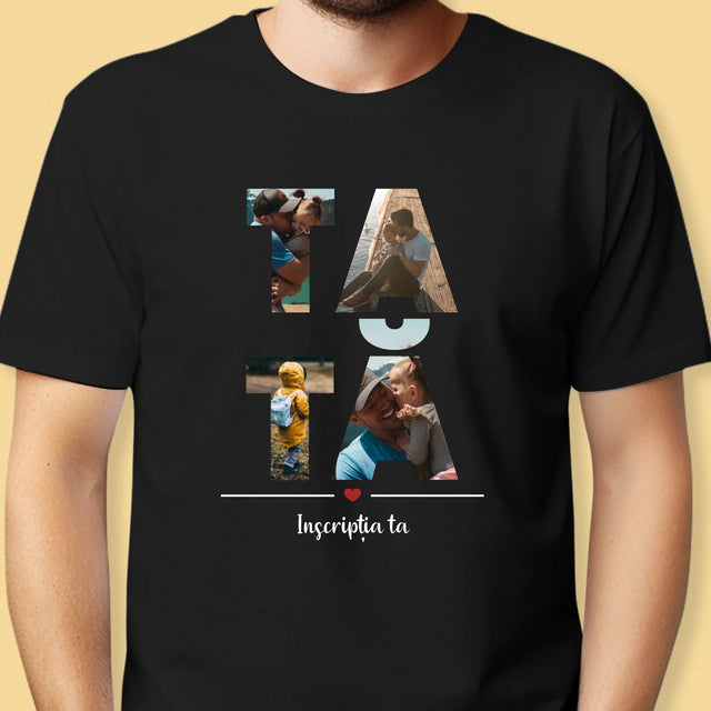Cuvânt Din Fotografii: Tată Din Fotografiile Tale - Tricou Pentru Bărbați