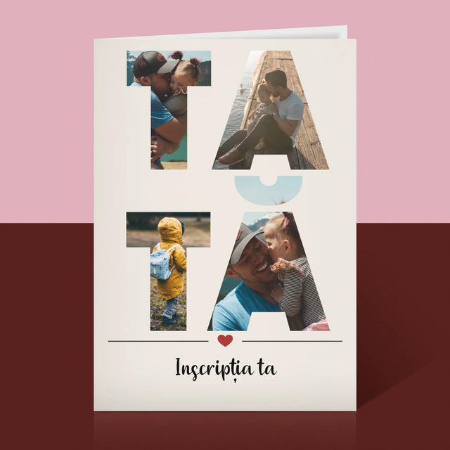 Cuvânt Din Fotografii: Tată Din Fotografiile Tale - Card Cu Felicitări