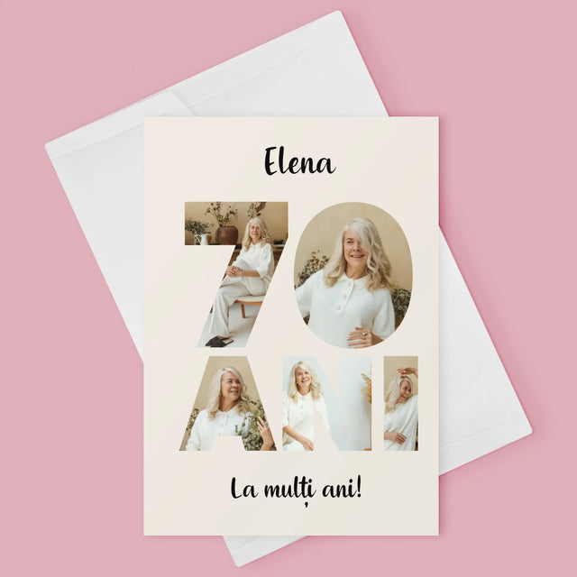 Cuvânt Din Fotografii: 70 Ani Din Fotografiile Tale - Card Cu Felicitări