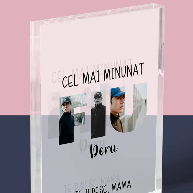 Cuvânt Din Fotografii: Fiu Din Fotografiile Tale - Bloc Acrilic