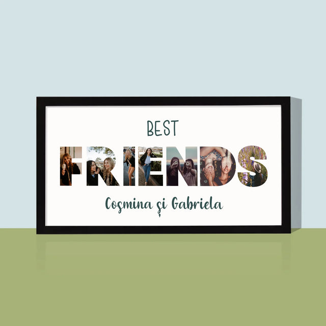 Cuvânt Din Fotografii: Friends Din Fotografiile Tale - Imprimare Cu Ramă 20X40 (Horizontală)