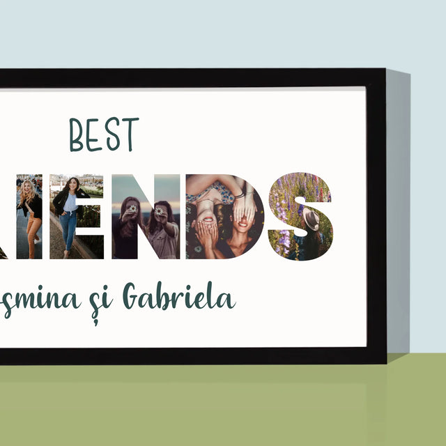 Cuvânt Din Fotografii: Friends Din Fotografiile Tale - Imprimare Cu Ramă 20X40 (Horizontală)