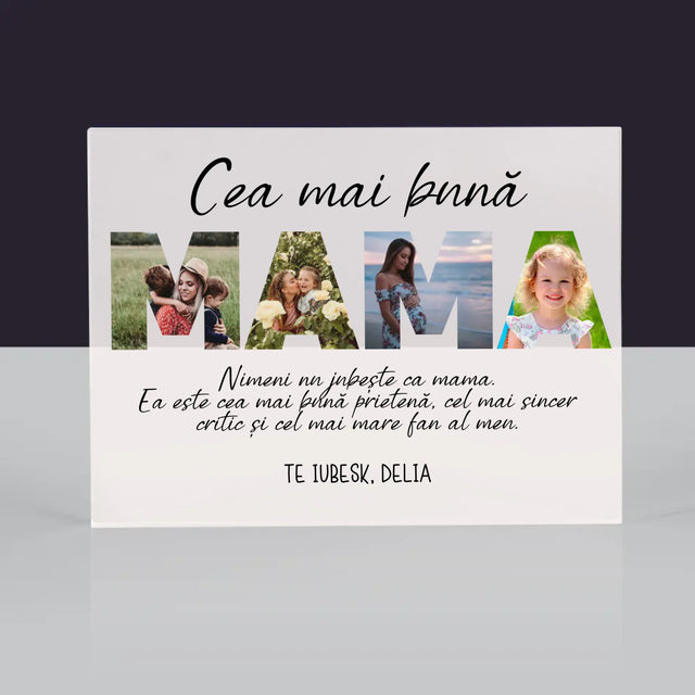 Cuvânt Din Fotografii: Cea Mai Excelentă Mamă Din Lume - Bloc Acrilic