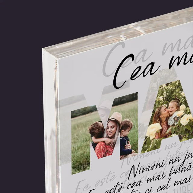 Cuvânt Din Fotografii: Cea Mai Excelentă Mamă Din Lume - Bloc Acrilic