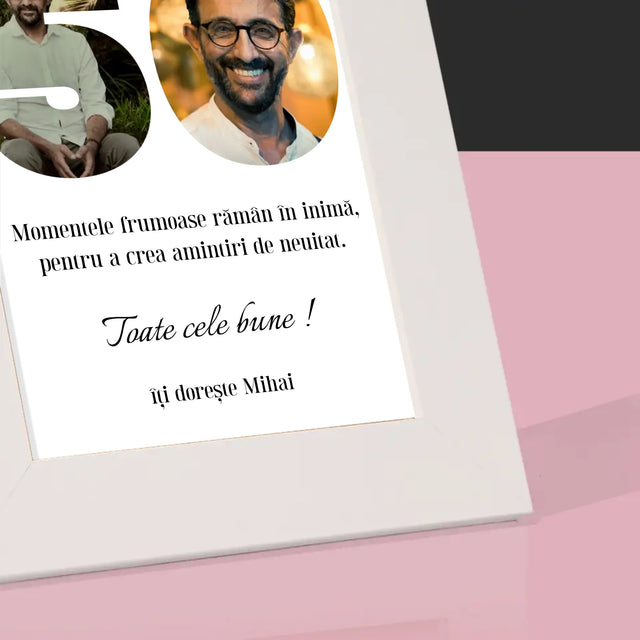 Cuvânt Din Fotografii: 50 Zi De Naștere - Ramă Pentru Fotografii (Horizontală)