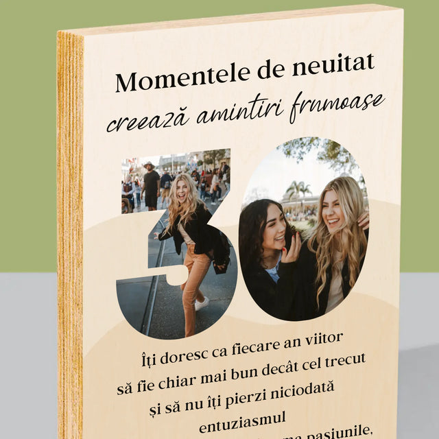 Cuvânt Din Fotografii: 30 De Ani - Imprimare Pe Lemn ( Verticală)